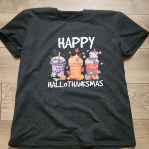 Festive Hallothanksmas T-Shirt - Black
